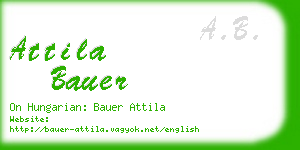 attila bauer business card